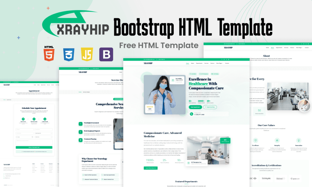 XRAYHIP Bootstrap HTML Template