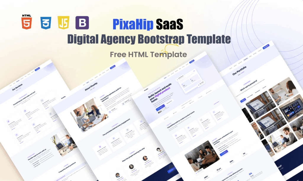 PixaHip SaaS Digital Agency Bootstrap Template