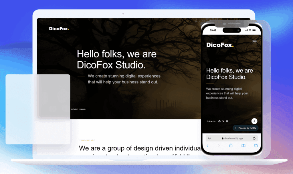 DicoFox Single Page Portfolio Free HTML Template