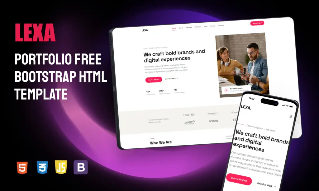 LEXA Bootstrap Free Portfolio HTML Template