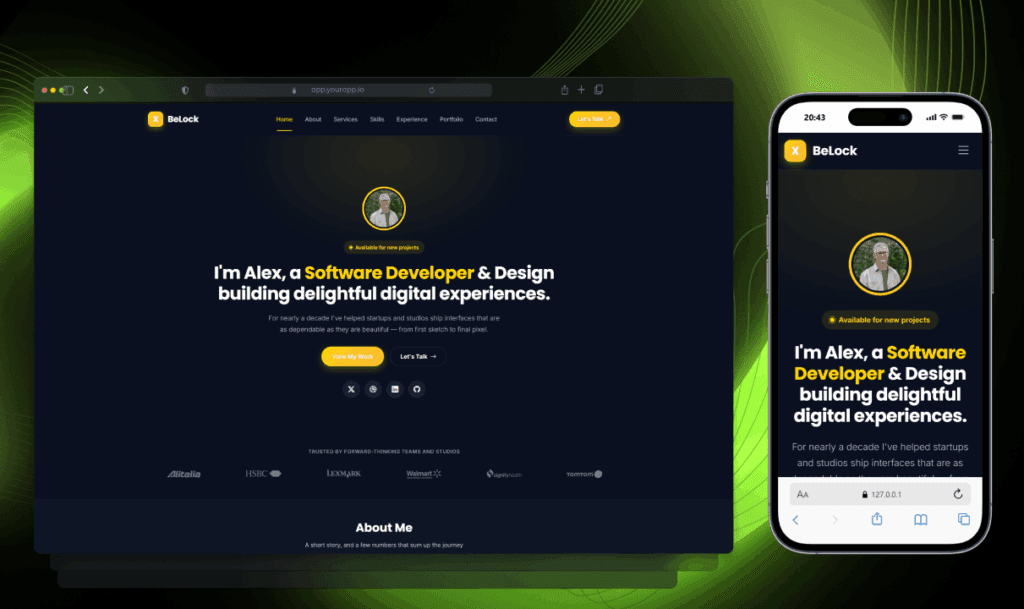 BeLock Portfolio Free Bootstrap HTML Template