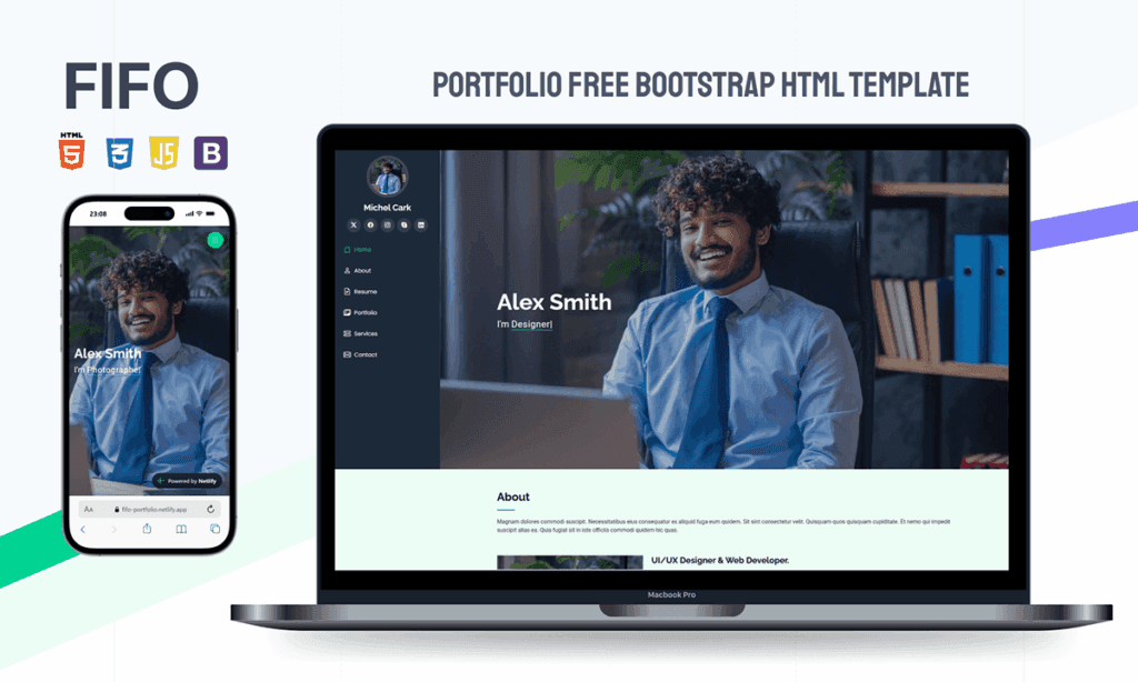 FIFO Portfolio Free Bootstrap HTML Portfolio Template