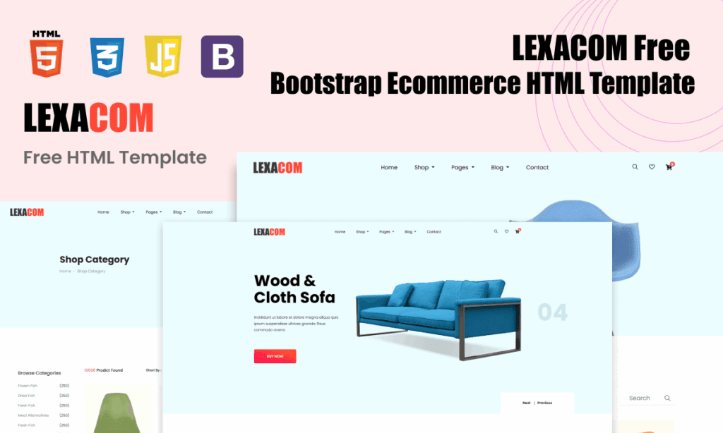 LEXACOM Free Bootstrap Ecommerce HTML Template