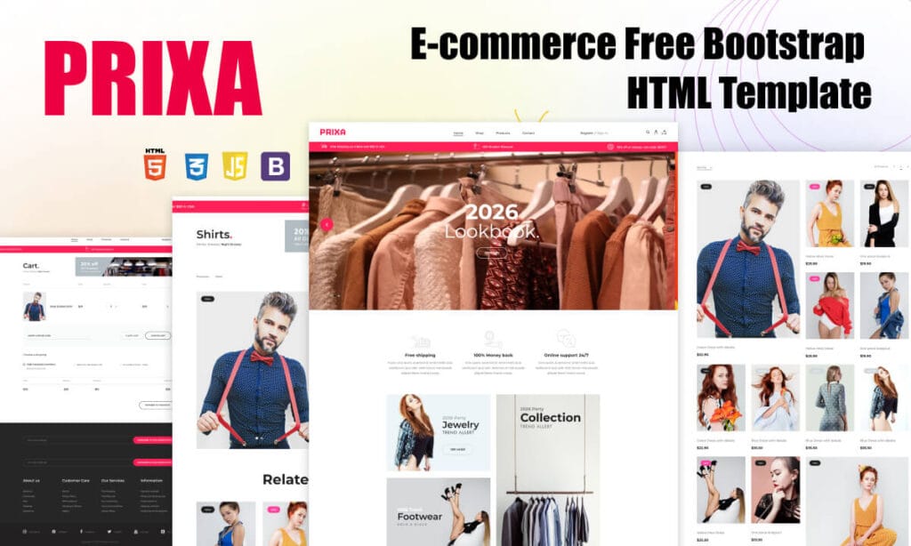 PRIXA Free Bootstrap HTML Ecommerce Template