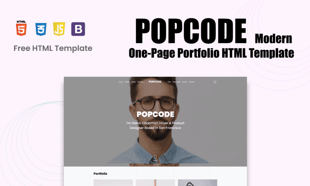 POPCODE Modern One-Page Portfolio Template