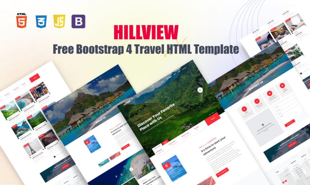 HILLVIEW Free Bootstrap 4 Travel HTML Template
