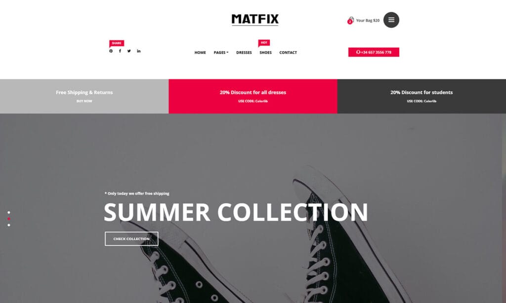 MATFIX Fashion E-commerce Free Bootstrap HTML Template