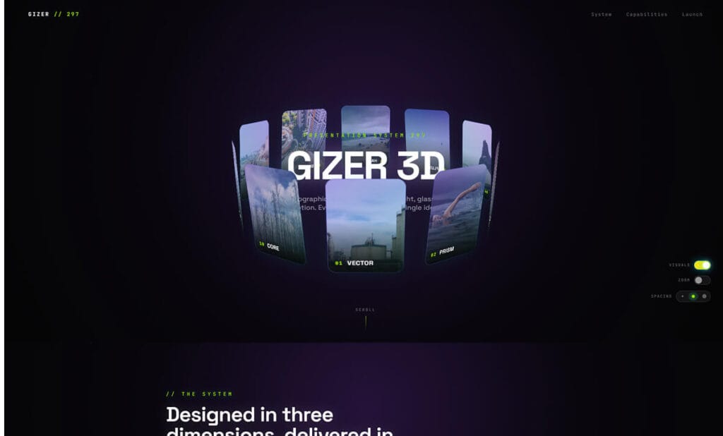 GIZER 3D Carousel Portfolio Website HTML Template