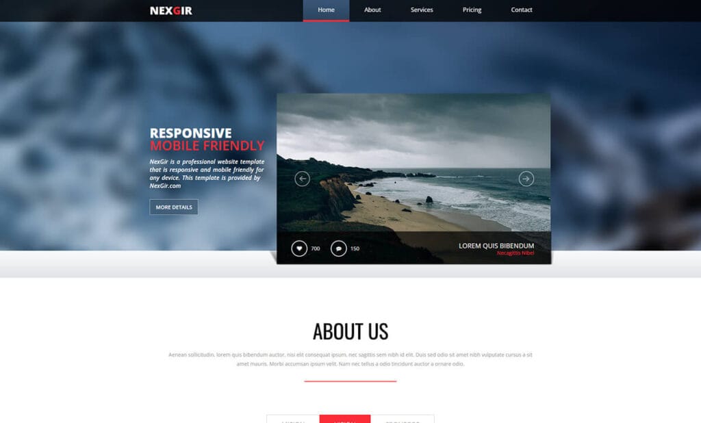 NexGir Free Portfolio HTML Responsive Template
