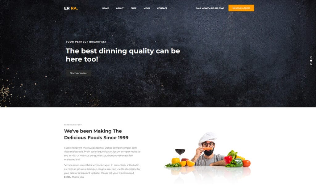 ERRA Cafe and Restaurant Template - Responsive HTML Website Template