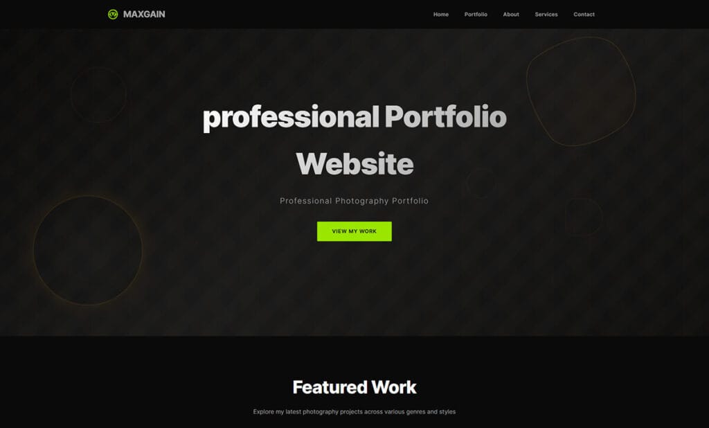 MAXGAIN Dark Photography HTML Portfolio Template